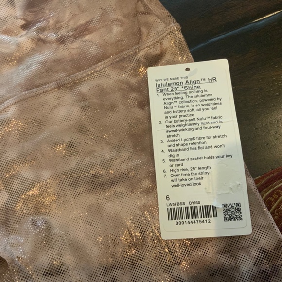 Lululemon Align HR Pant 25" *Shine Diamond Dye Misty Shell Cacao Dot Foil 6, NWT - Picture 3 of 6